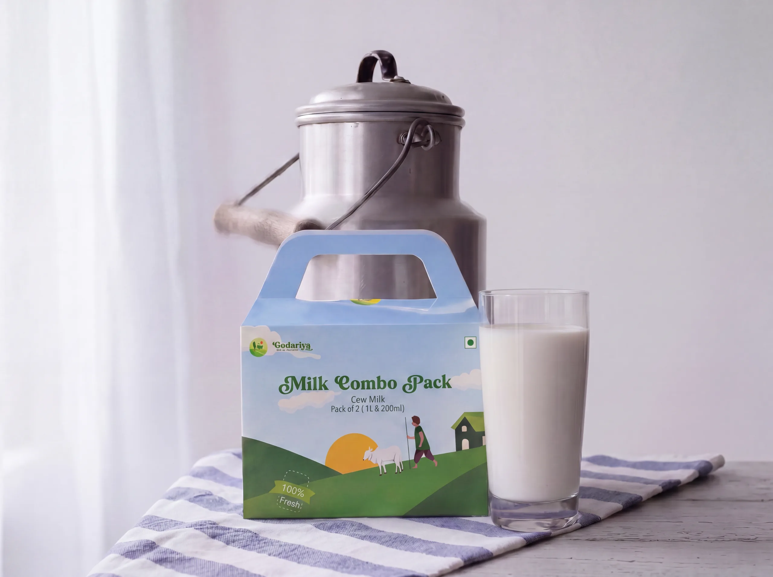 Godariya milk combo pack mockup