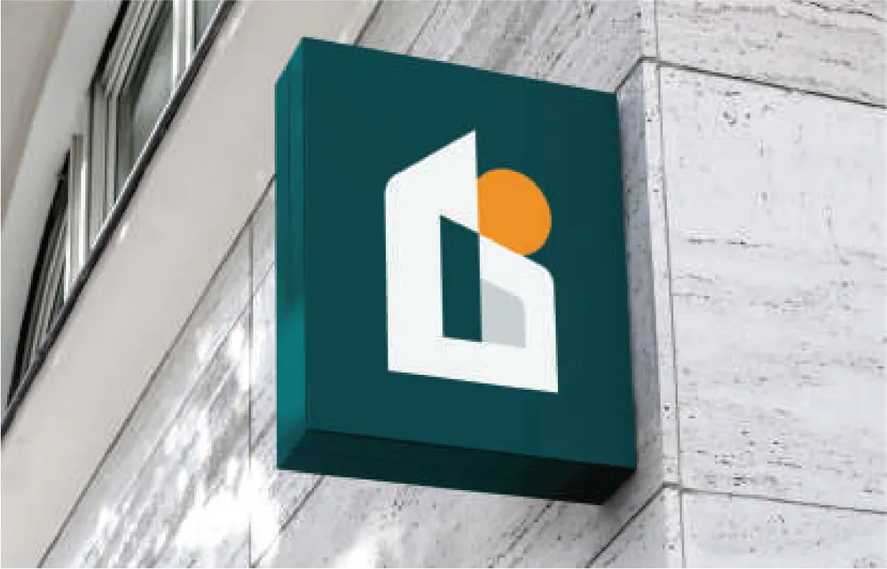 Greenvironment logo on a projecting building sign