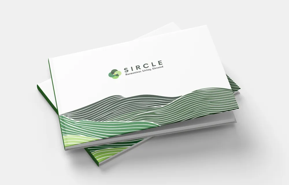Sircle business cards stacked on a pale ground