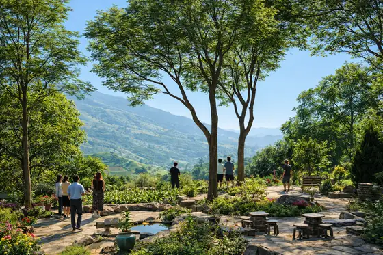 Panoramic Peaks — a terrace looking out over the ranges