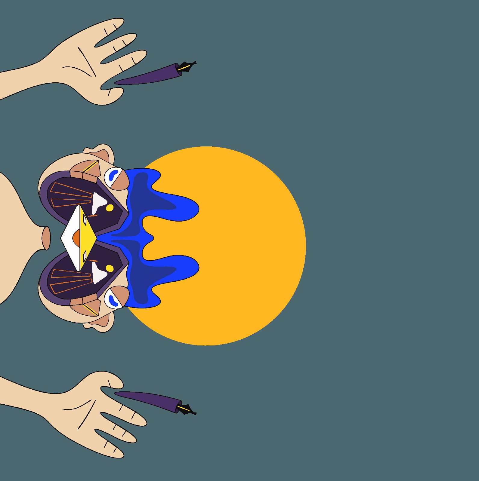 Hands at work illustration